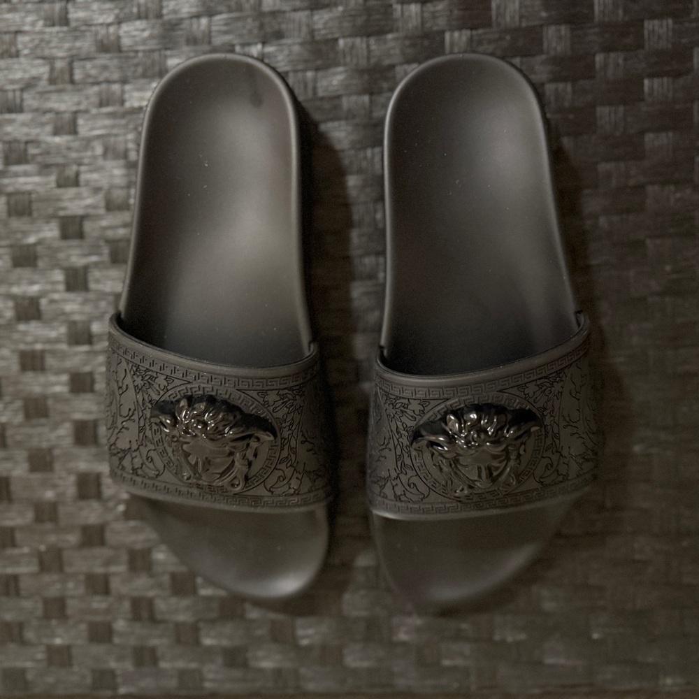 Versace Black Medusa Slide Sandals